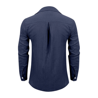 Loose Shirts Men'S Lightweight Long Sleeved Shirt Spring Summer Men'S Casual Cotton Linen Solid Color Long Sleeve Shirts