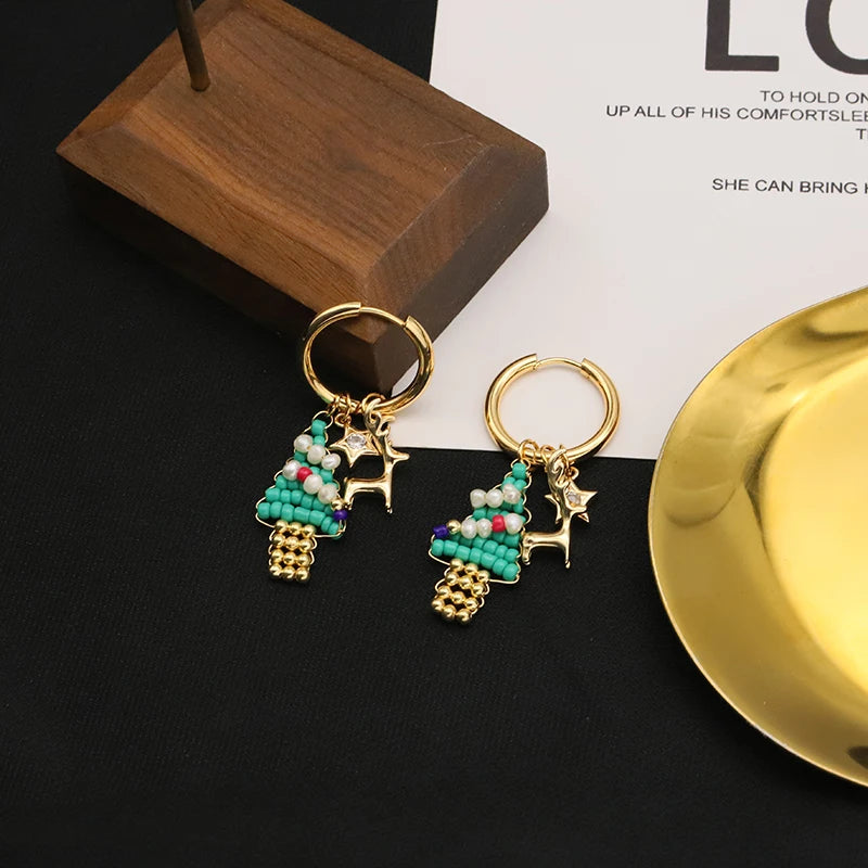 925 Sterling Silver Colorful Tassel Fresh Water Pearl Hoop Earrings Original Design Handmade Womans Luxe Jewelry GE0904
