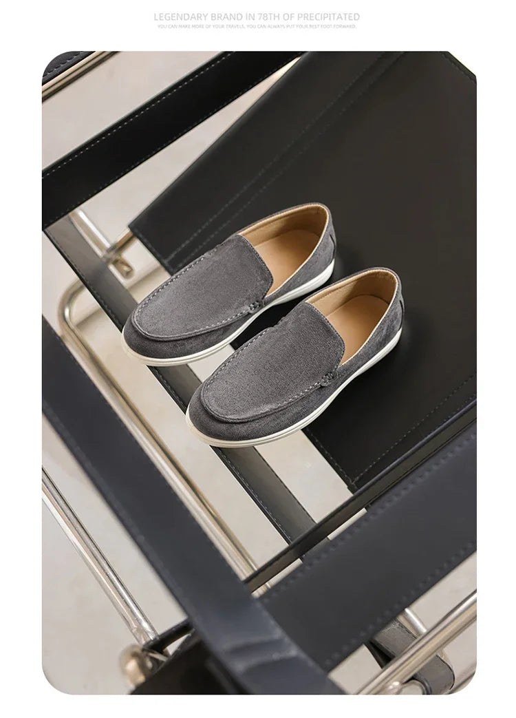Men's Casual Shoes Suede Leather Loafers Classic British Style Men Shoes Lightweight Soft Moccasins Male Slip on Driving Flats