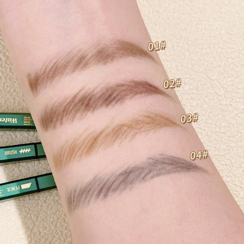 2 In1 Fine Triangle Eyebrow Pencil Eyebrow Brush Long Lasting Waterproof Sweatproof Ultra Precise Brow Definer Eye Brow Makeup