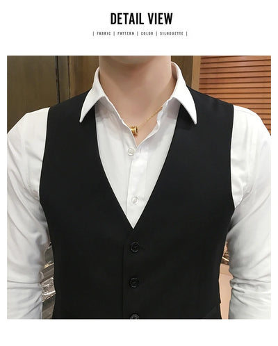 M-5XL Plus Size Men's Slim Fit Mens Suit Vest Casual Suit Vest Man Formal Businss Vests Male Waistcoat Gilet Homme XXXXXL