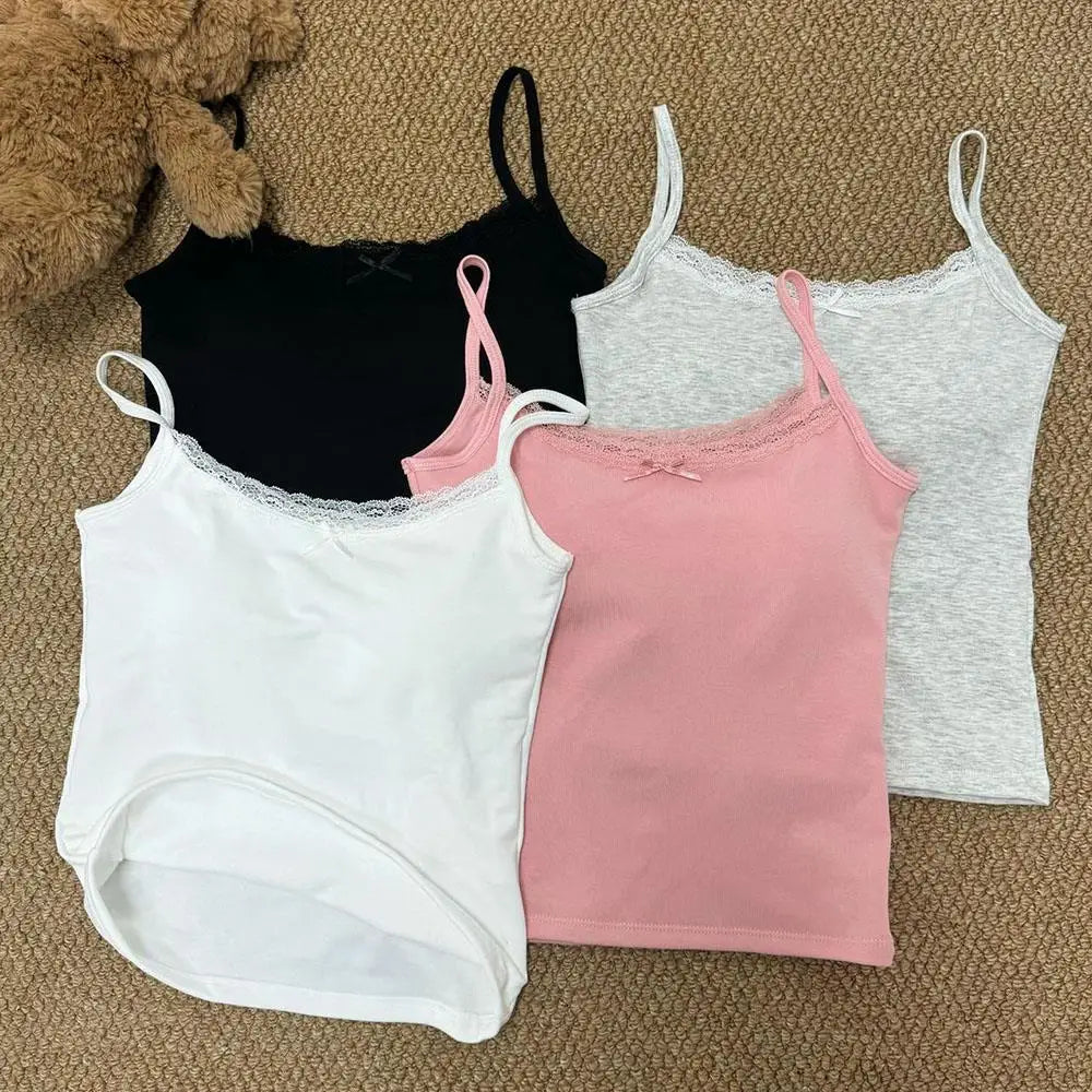 White Lace Bow Camisole