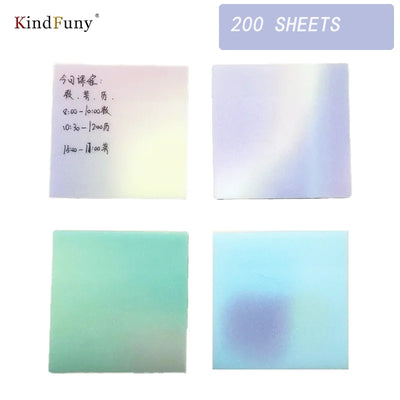 KindFuny 200pcs Transparent Sticky Notes Tab Self-Adhesive Posted It Clear канцелярия Annotation Books Page Marker Stationery