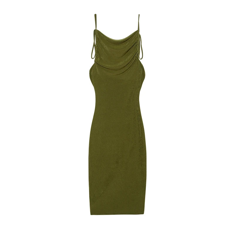 2024 New Summer Fashion Sexy Strapless Dress Strapless Hang Neck Temperament Dress