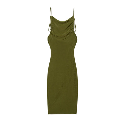 2024 New Summer Fashion Sexy Strapless Dress Strapless Hang Neck Temperament Dress