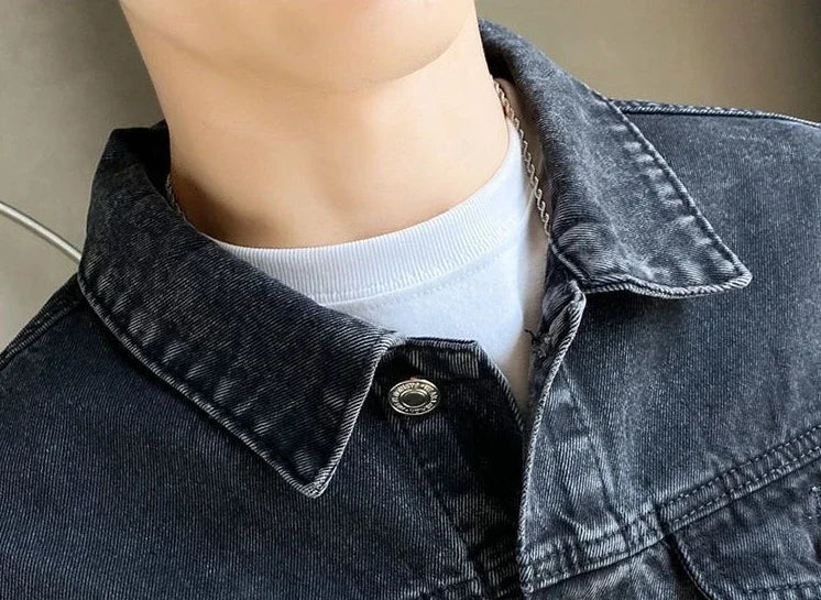 Jeans Coat for Men Black Autumn Denim Jackets Man High Quality Winter 2024 Low Cost Joker Fashion Large Size Menswear New in Y2k