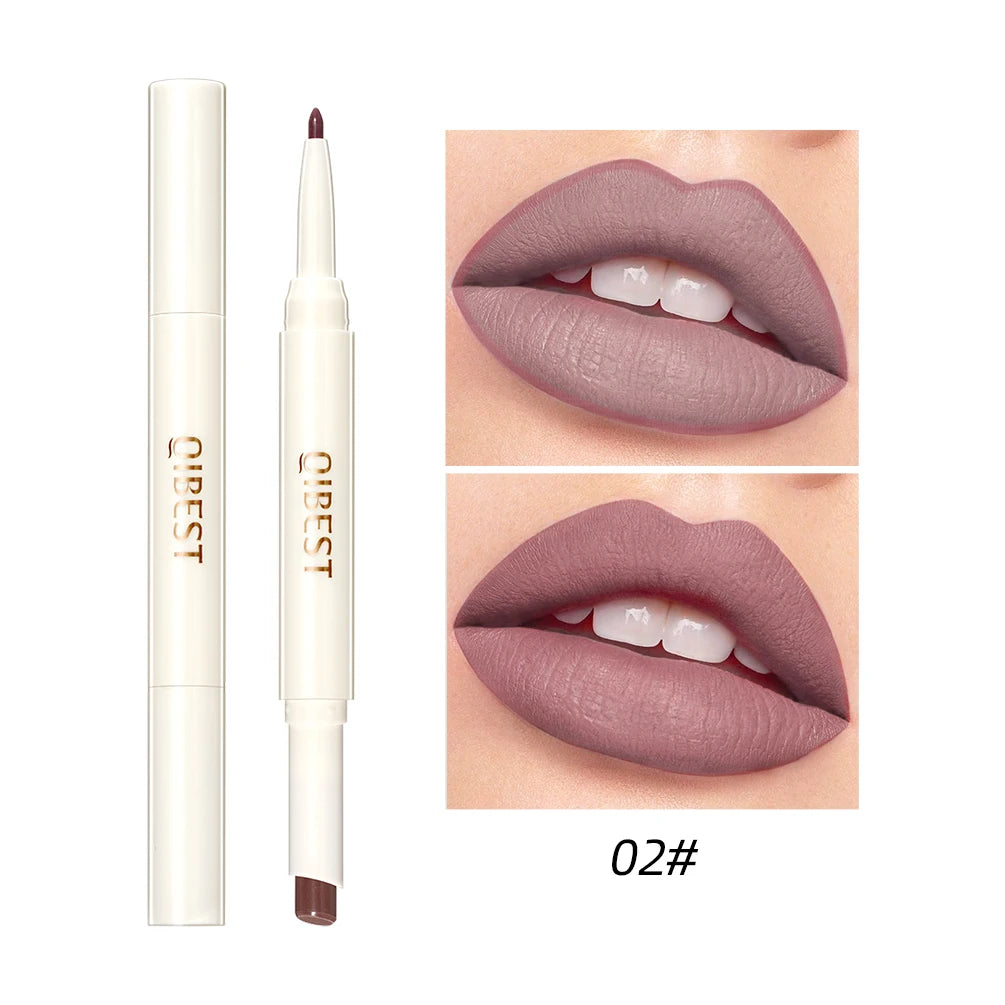 8 Color 2 IN 1 Lip Liner Pencil Waterproof Matte Lipstick Makeup Set Long Lasting Moisture Cosmetic Velvet Sexy Red Lipstick Pen