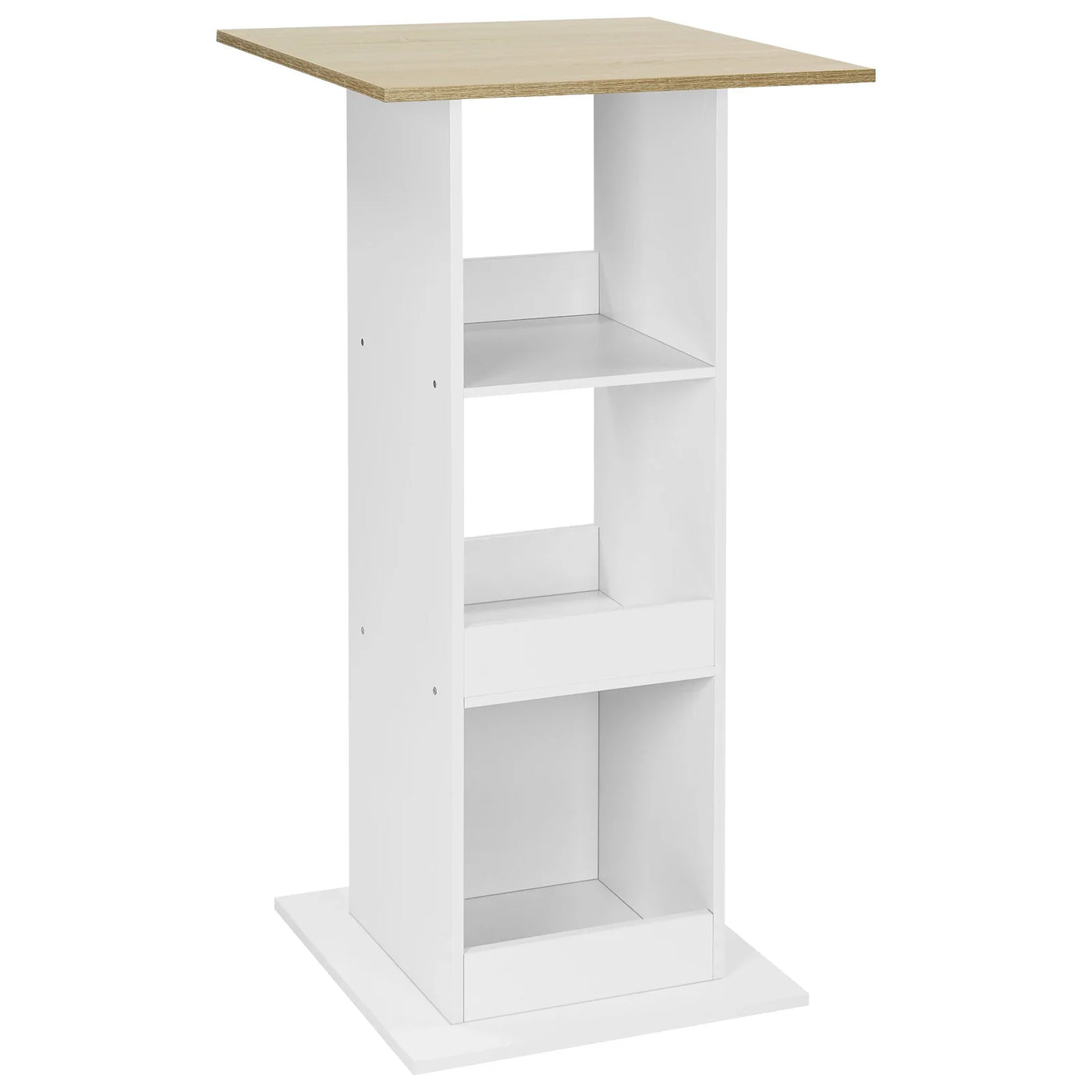 WOLTU 1PC Bar Table Bistro Square Counter Table with 3 Shelves Side Cabinet Drink Stand for Pub Kitchen Dining Room Living Room