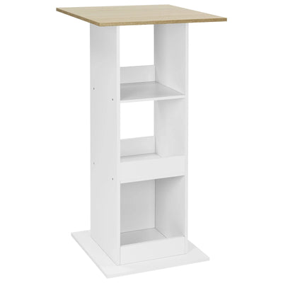 WOLTU 1PC Bar Table Bistro Square Counter Table with 3 Shelves Side Cabinet Drink Stand for Pub Kitchen Dining Room Living Room