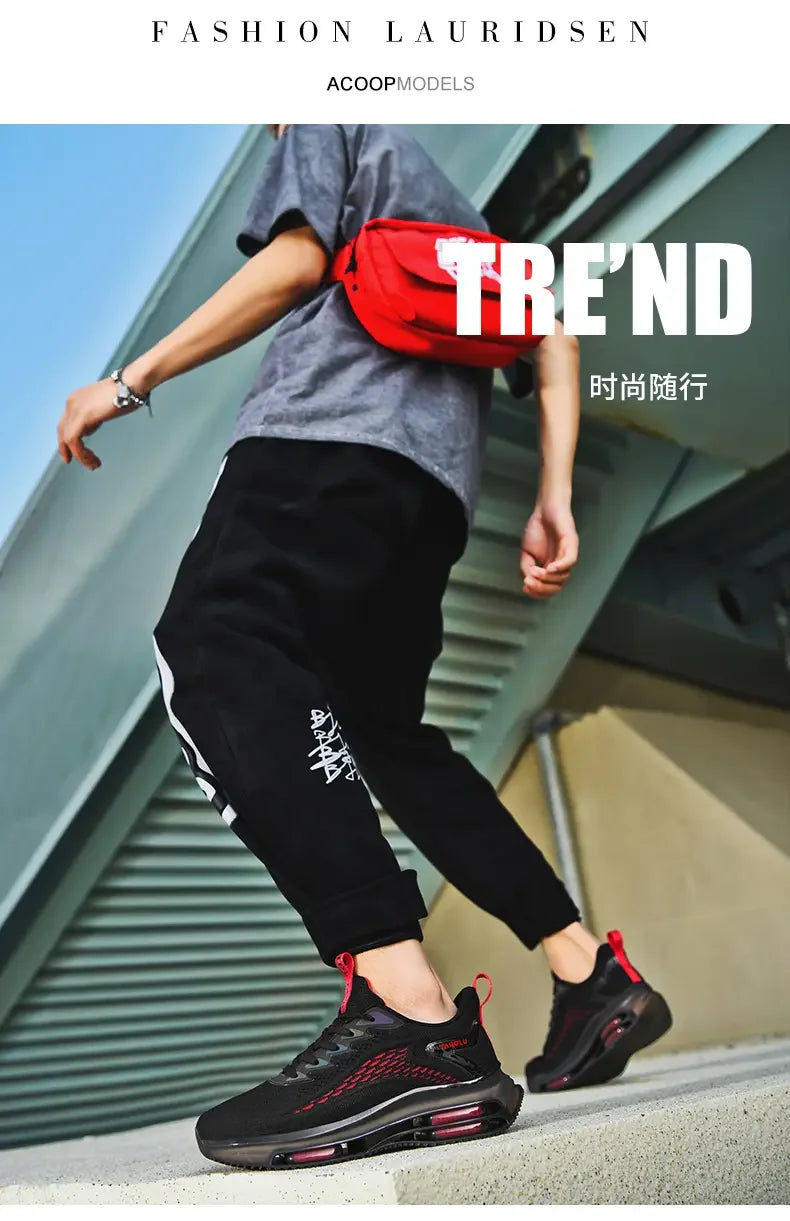 Sneakers Men New Fashionable Thick Soled Anti Slip Shock-absorbing Running Casual Sneakers Summer Mesh Shoes Zapatillas Hombre