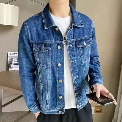 Jeans Coat for Men Black Autumn Denim Jackets Man High Quality Winter 2024 Low Cost Joker Fashion Large Size Menswear New in Y2k