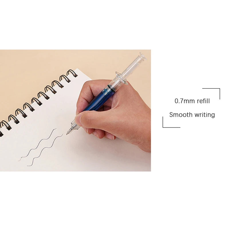 Novelty Syringe Needle Shape Ballpoint Creative Styling Needle Pen Office School Stationery Pen Syringe Needle Ballpoint Pen