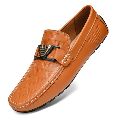 High-end Top-grain Cowhide Korean-style Bean Shoes, Men's Genuine Leather Breathable Business Casual Leather Shoes, Men's Shoes