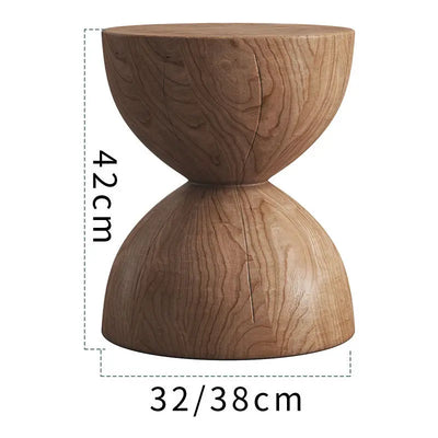 Solid Wood Stump Stool Rustic Wooden Pier Side Table Nordic Round Log Seat Boho Home Decor Accent Creative Living Room Footrest