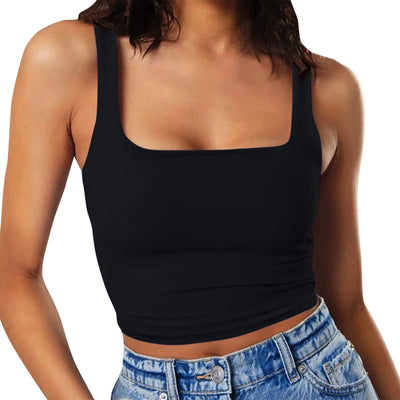 2025 New Fashion Women Sexy Crop Top Solid Color Camisoles Tank Tops Y2k Harajuku Ladies Casual Sleeveless Slim Camis Vest