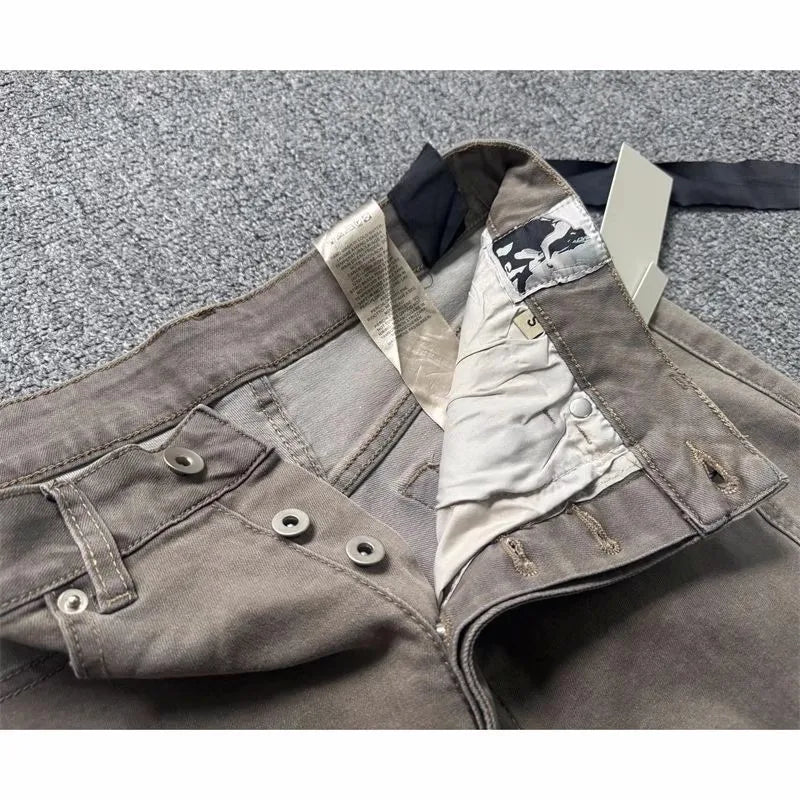 Brand New Rick Sand Zipper Pocket Fit elasticity slim fit PANT Jeans Cotton Denim Pants Comfort Casual Jeans Size S M L XL #A4