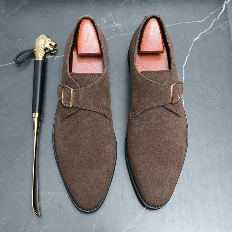 2024 New High Quality Handmade Oxford Dress Shoes Footwear Wedding Formal Italian Shoes Hot Social Office Pointed Suede Loafers