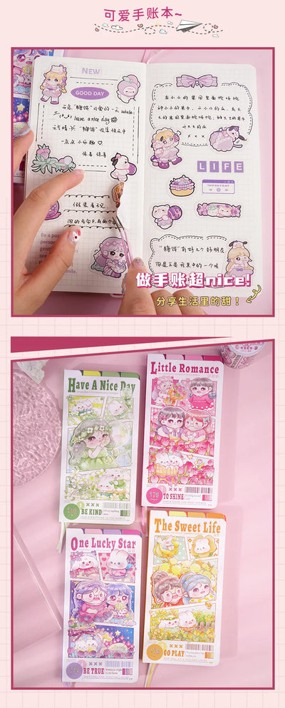 Etori Life Cute Cartoon Girl Notebook Creative Kawaii Student Stationery DIY Drawing Book，Notepad, Line book，Grid Notebook
