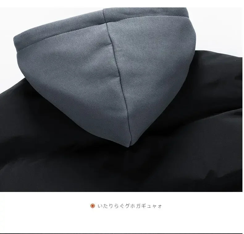 Men Hooded parka Thick Warm Colorful Bubble Coat Winter Jacket Mens Streetwear Hip Hop Parka Korean Black Clothes Puffer Jackets