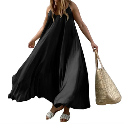 ZANZEA 2024 Summer Holiday Beach Sundress Women Sleeveless Dress Big Swing Vestidos Casual Sexy Bohemian Solid Color Robe Femme