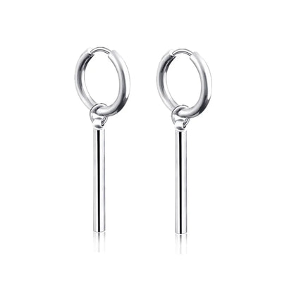 New Punk Stainless Steel Chain Hoop Earrings For Women Men 2023 Trendy Goth Pop Hip Hop Pendants Ear Jewelry Accessories Earring