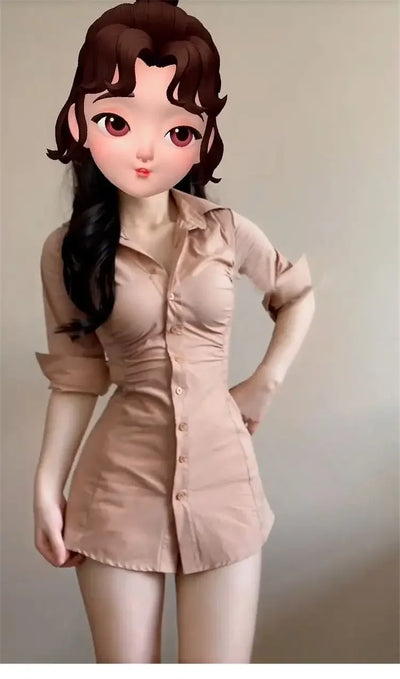 Korean Style Sexy Shirt Dress Women's Waist-Cinching Mini Dress Polo Collar Pleated Design Empire Waistline Fashionable Gown