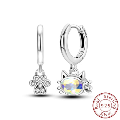 New 925 Sterling Silver Hoop Earrings Heart Bow Gift Box Strawberry Snake Bone Drop Stud Earrings For Women Fashion Jewelry Gift