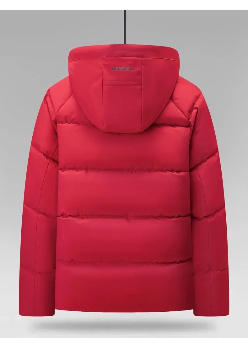 2024 Autumn and Winter New Fashion Trend Thick Warm Hooded Cotton-Padded Jacket Men's Casual Loose Comfortable Plus Size Coat