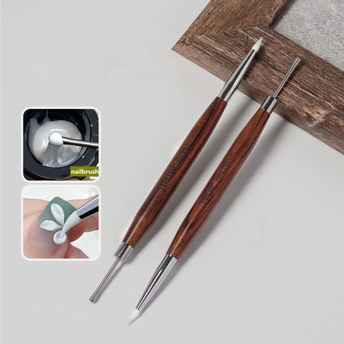 1/2/3Pcs Double Head Nail Art Brush Spatula Poly Nail Gel Pen Manicure Tip Extension Acrylic Builder Accessory Rod Tool
