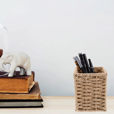 Handmade Paper Rope Pencil Holder Wicker Pen Cup Desk ganizer Stationery Storage Office Supplies Vertical Pen Pencil ganizer