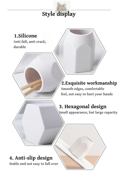 1PC Silicone Simple Pen Holder Korean Stationery Desktop Storage Necessities for Back to School Study Office Stationery