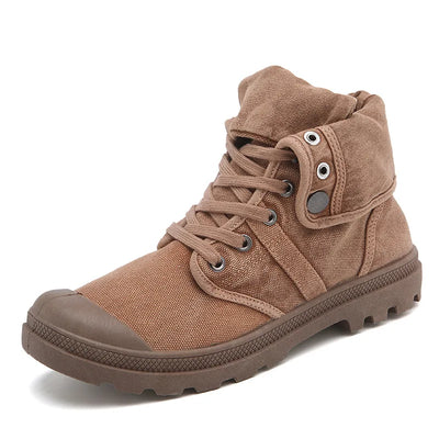Ankle Boots for Men Sneakers Lace-up Outdoor Men Casual Shoes Flats Breathable Comfortable Canvas Shoes Male Zapatos Hombre