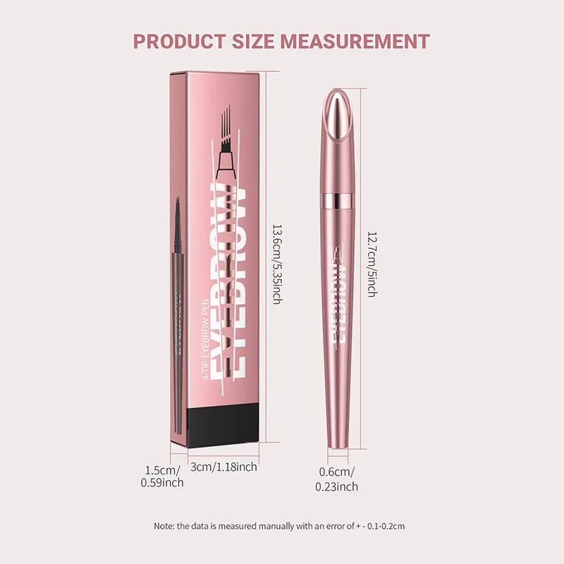 4 Fork Tip Eyebrow Pencil 3D Microblading Waterproof Dark Brown Natural Colour Fine Stroke Magic Eyebrow Pencil 2024 New Ladies