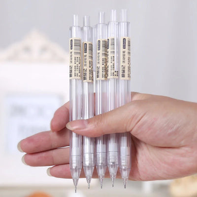 Mixed Loading 0.5&0.7mm Mechanical Pencil White Simple Automatic Pen for Students School Supplies Office Accessories Stationery