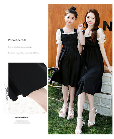 Classy Fried Street Parent-Child Clothes 2025 Summer New Skirt Seaside Holiday Girl Dress Mother-Daughter Matching Outfit Fashionable