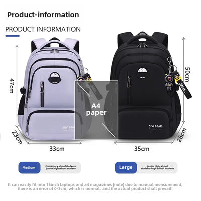 2025 Large capacity men's backpack with astronaut pendant 2 sizes of student school backpacks Student nylon school bags mochilas