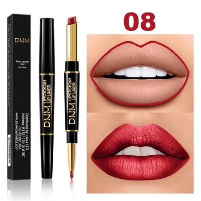 12 Colors 2 In1 Long-lasting Lip Liner Matte Lipsticks Portable Lip Pencil Waterproof Moisturizing Lip Makeup Contour Cosmetics