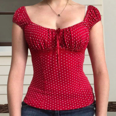Retro Cute Square Collar T-Shirt