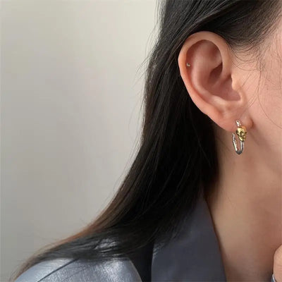 XIYANIKE Punk Hip Hop Skeleton Ear Buckle Hoop Earrings For Women Girl Fashion New In Jewellry Lady Gift Party pendientes mujer
