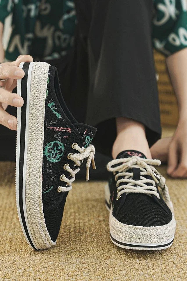 Shoes Summer Mules Half Sandals Man Canvas Slippers for Men Original Designer Luxury High Quality Fashion Rubber Casual Adult