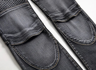 Jeans Men Long Pencil Pants Denim Pant High Waist Slim Fit Simple Zipper Splice Casual Regular Autumn Winter Straight Trousers