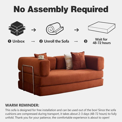 78.8" Convertible Compression Sofa: Corduroy Modular Bed, Arms & Backrest