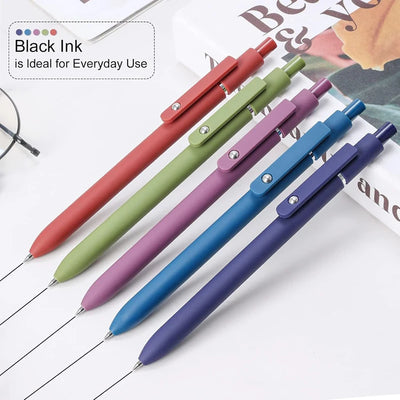 5pcs High-quality Retractable Gel Pen 0.5mm Quick Dry Black Ink Pen Fine Tip Smooth Writing Cutes Pen School Office Supplies