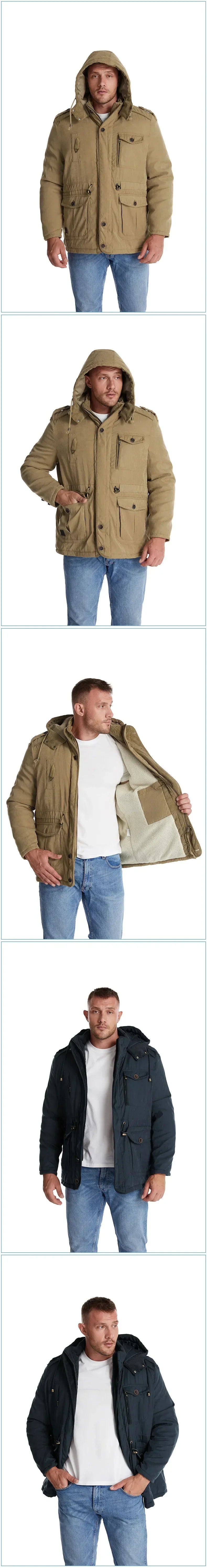 Fleece Inner Cotton-Padded Male Windbreaker Hooded Outwear Cotton Parka Snow Coats Men's Thicken Warm Winter Jacket Cashmere