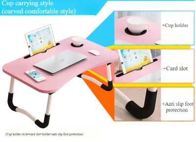 Foldable Learning Desk Convenient Computer Desk Installation Free Small Desk Anti Slip Desk Multifunctional Bed Storage Desk