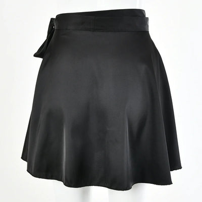 White Women Pleated Skirts Summer High Waist Girls Dancing Mini Skirt Fashion A Line irregular Short skirt solid sexy aesthetics