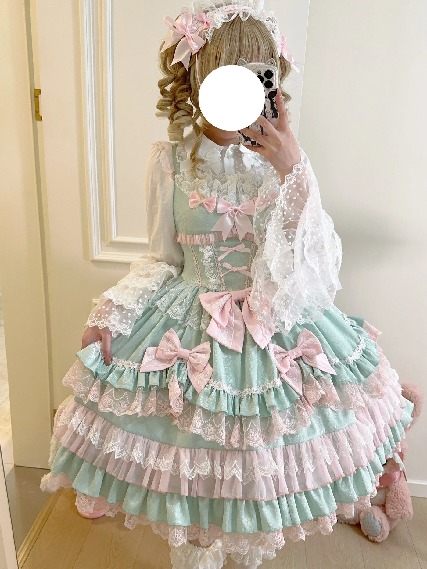 Original Lolita Dress Set Doll Feeling Girl Women's Sweet Jsk Suspender Dress Princess Fairy Lace Bow Sling Cake Dresses