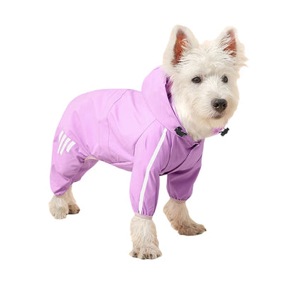 Waterproof Pet Clothes PU Dog Raincoat with Hood for Small Medium Dogs Cats Jacket Chihuahua Hoodie Poodle Pug Jumpsuit Outfits