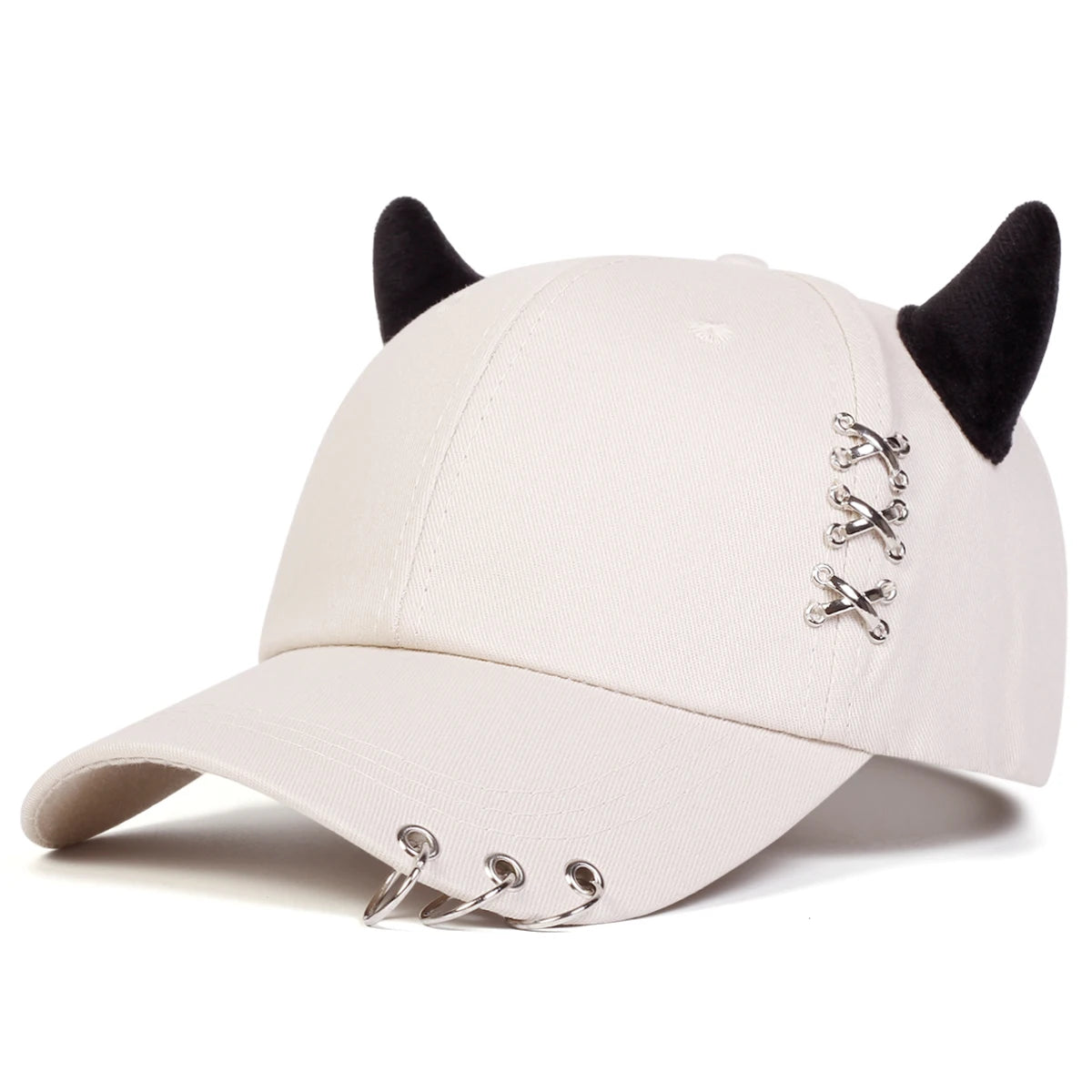 Unisex XXX Iron Ring Bull Horn Personality Baseball Caps Spring Autumn Outdoor Adjustable Casual Hats Sunscreen Hat