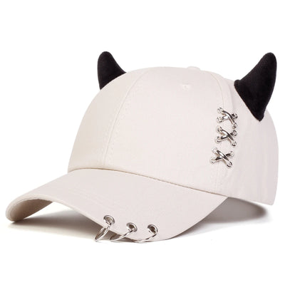 Unisex XXX Iron Ring Bull Horn Personality Baseball Caps Spring Autumn Outdoor Adjustable Casual Hats Sunscreen Hat